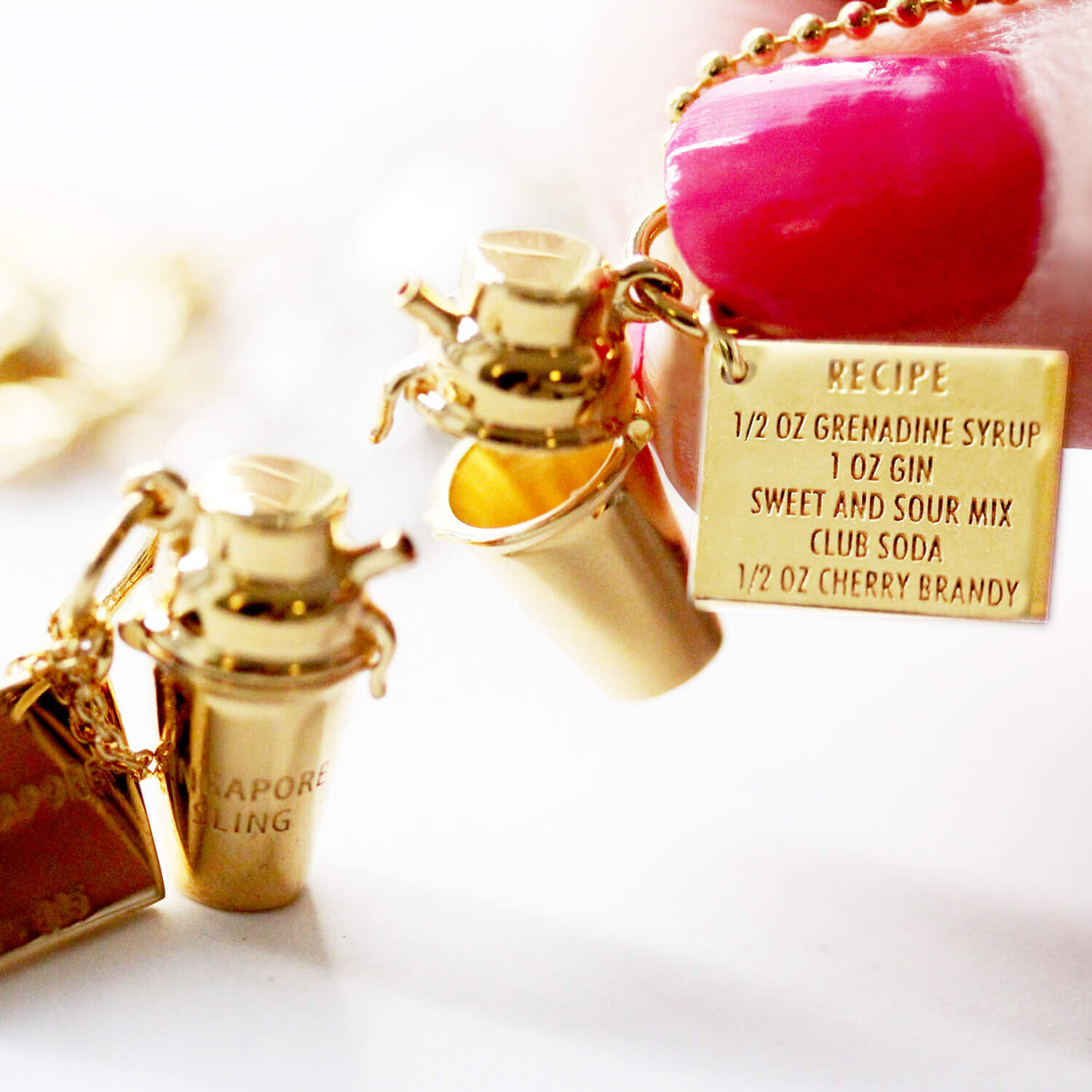 Gold Singapore Charm, Singapore Sling Shaker - JET SET CANDY  (1720168054842)