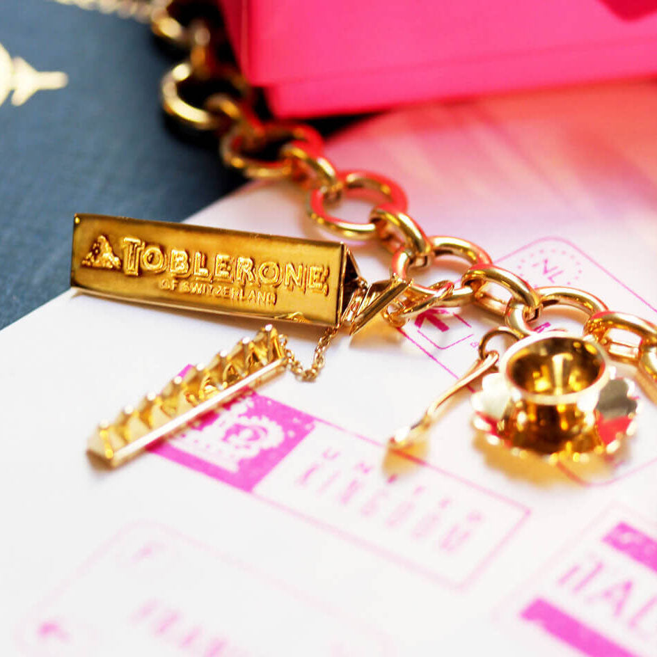 Solid Gold Chocolate Charm, Swiss Toblerone - JET SET CANDY (4588457263192)
