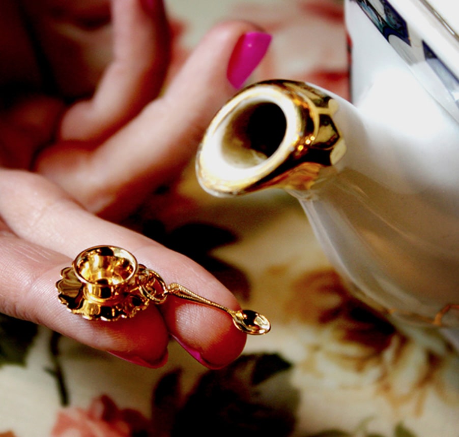 Gold London Charm, Tea Cup - JET SET CANDY  (1720169463866)