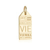 Solid Gold Vermeil Austria Charm, VIE Vienna Luggage Tag - JET SET CANDY  (1720196726842)