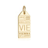 Gold Vermeil Austria Charm, VIE Vienna Luggage Tag - JET SET CANDY  (1720196726842)