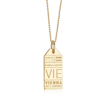 Vienna Austria VIE Luggage Tag Charm Gold