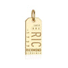 Richmond Virginia USA RIC Luggage Tag Charm Solid Gold