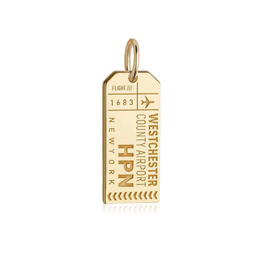 Westchester County USA New York USA HPN Luggage Tag Charm Gold