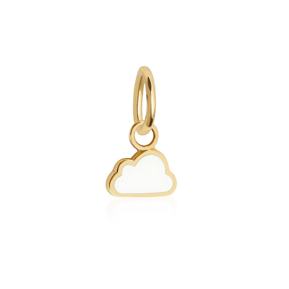 Solid Gold Mini Cloud Charm (6738294866104)