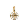 Gold Mini White Enamel Compass Charm - JET SET CANDY  (4440645271640)
