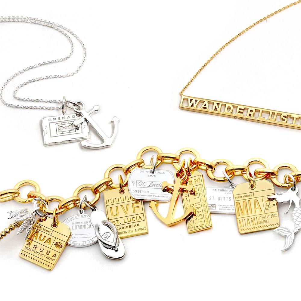 Solid Gold Anchor Charm - JET SET CANDY (6961424793784)