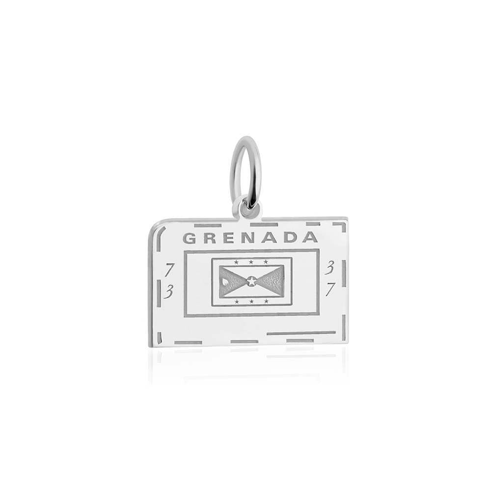 Sterling Silver Travel Charm, Grenada Passport Stamp - JET SET CANDY  (1720207671354)