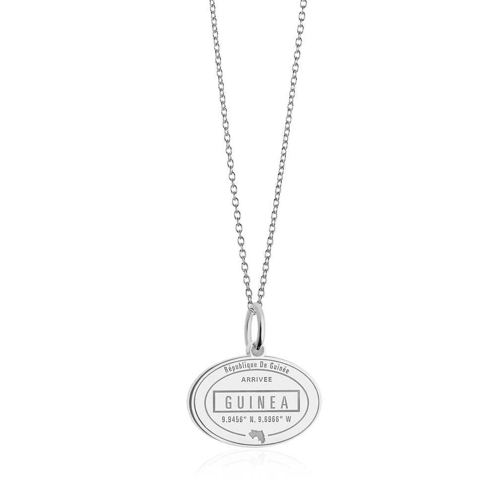 Sterling Silver Travel Charm, Guinea Passport Stamp - JET SET CANDY  (1720206032954)