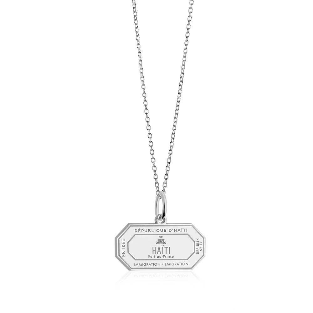 Sterling Silver Travel Charm, Haiti Passport Stamp (SHIPS JULY) - JET SET CANDY  (1720207736890)