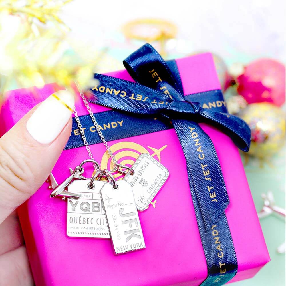 Silver New York Charm, JFK Luggage Tag - JET SET CANDY (1720189550650)