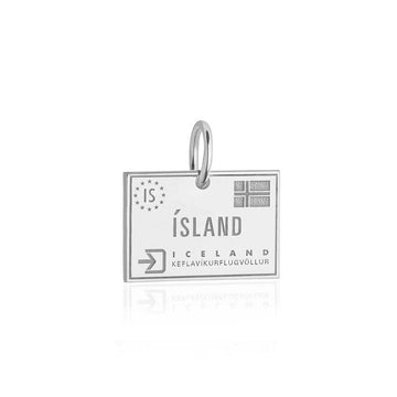 Iceland Passport Stamp Charm Silver