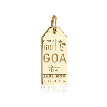 Solid Gold India Charm, GOA Luggage Tag