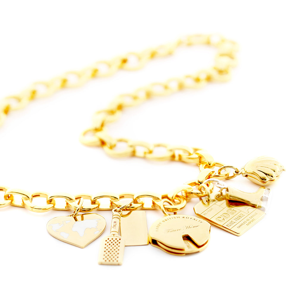 Infinity Link Charm Necklace, Gold