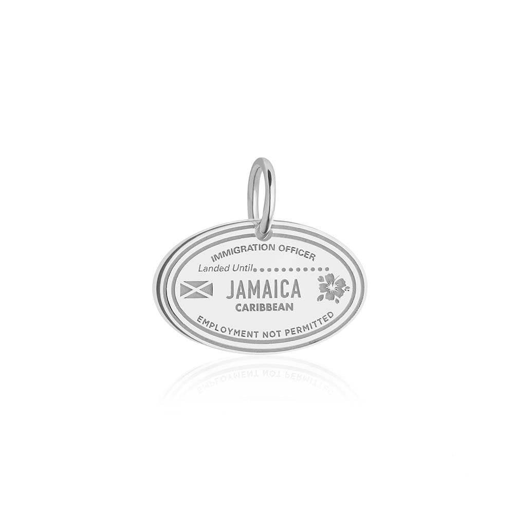 Sterling Silver Travel Charm, Jamaica Passport Stamp - JET SET CANDY  (1720207802426)