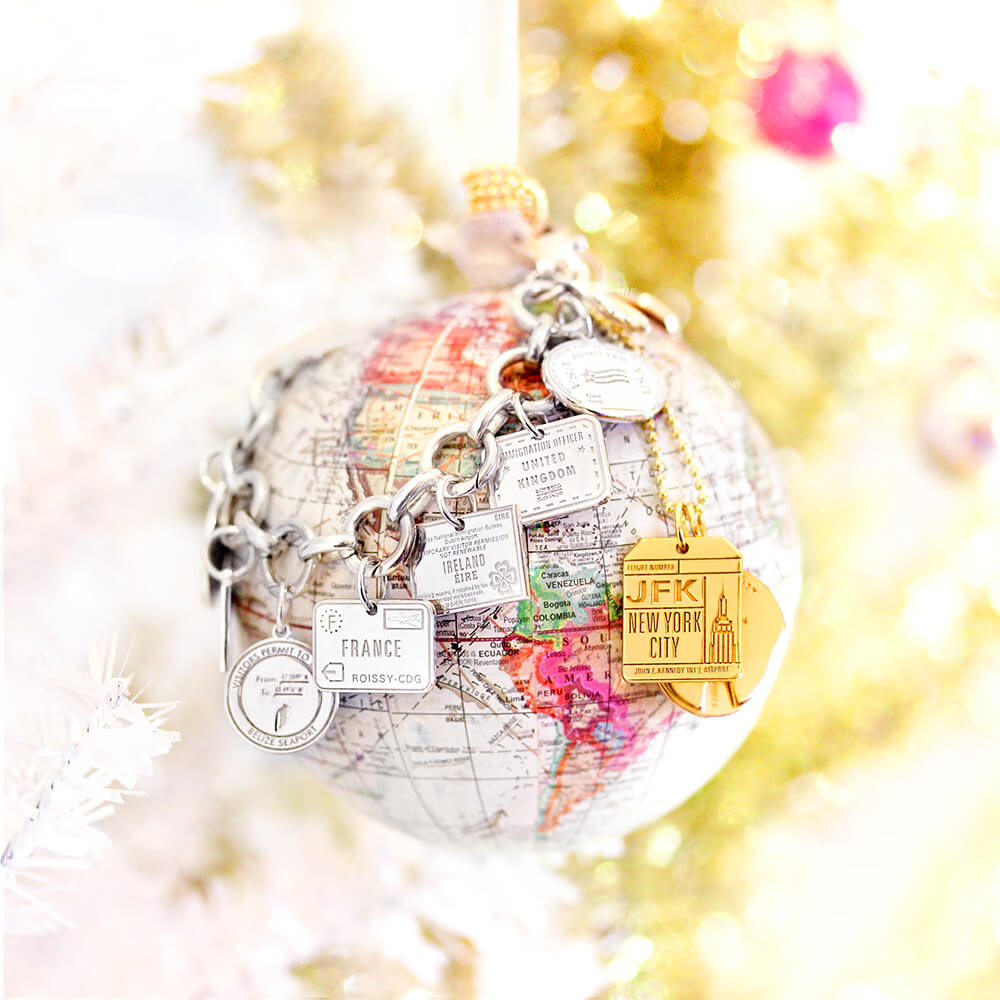 Bracelet Bundle: 12 Silver Passport Stamp Charms - JET SET CANDY (4401055727704)