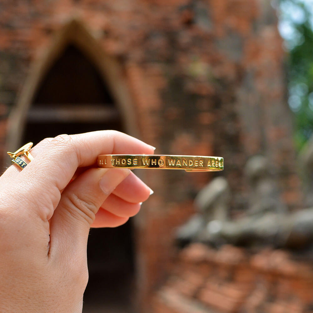 Gold Inspirational Cuff Bracelet 