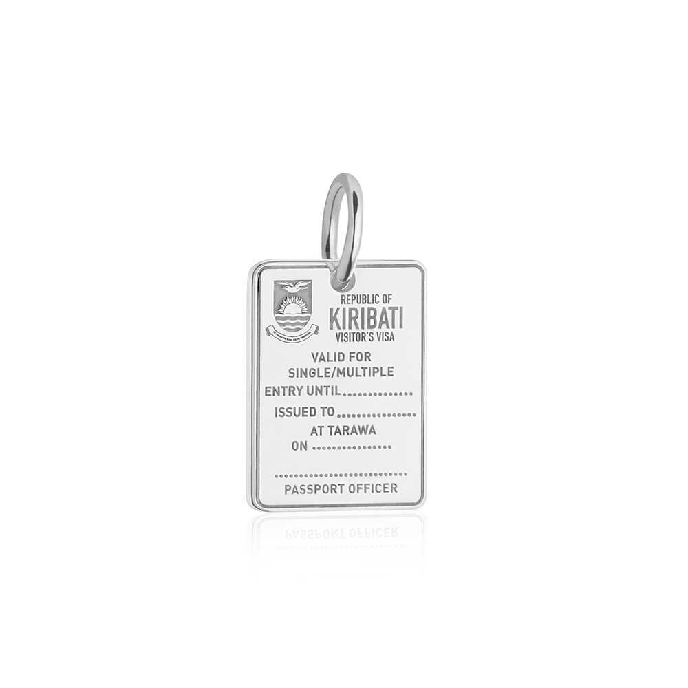 Sterling Silver Travel Charm, Kiribati Passport Stamp - JET SET CANDY  (1720208425018)