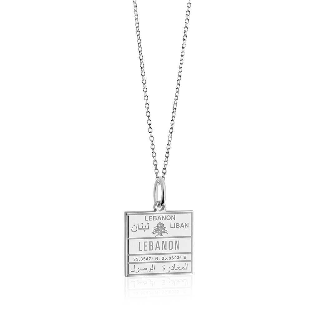 Sterling Silver Travel Charm, Lebanon Passport Stamp - JET SET CANDY  (1720202756154)