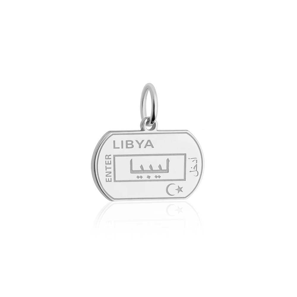 Sterling Silver Travel Charm, Libya Passport Stamp - JET SET CANDY  (1720202985530)