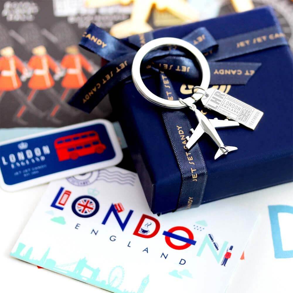 Sterling Silver Key Ring - JET SET CANDY (1720176541754)