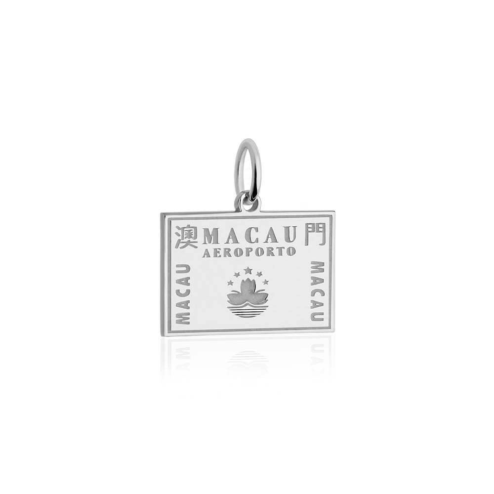 Sterling Silver Travel Charm, Macau Passport Stamp - JET SET CANDY  (1720199315514)