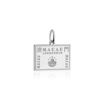 Macau Passport Stamp Charm Silver