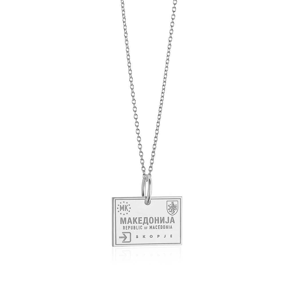 Sterling Silver Charm, Macedonia Passport Stamp - JET SET CANDY  (1720200986682)