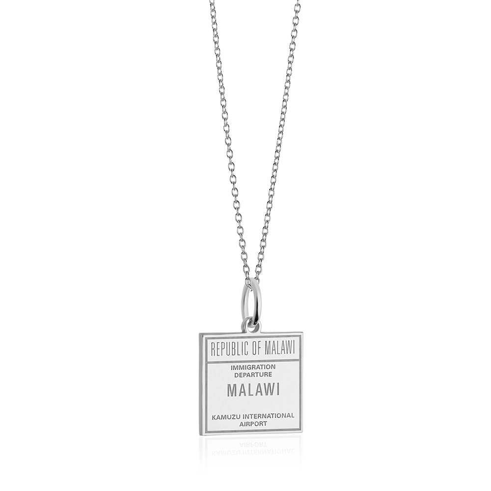 Sterling Silver Travel Charm, Malawi Passport Stamp - JET SET CANDY  (1720203051066)