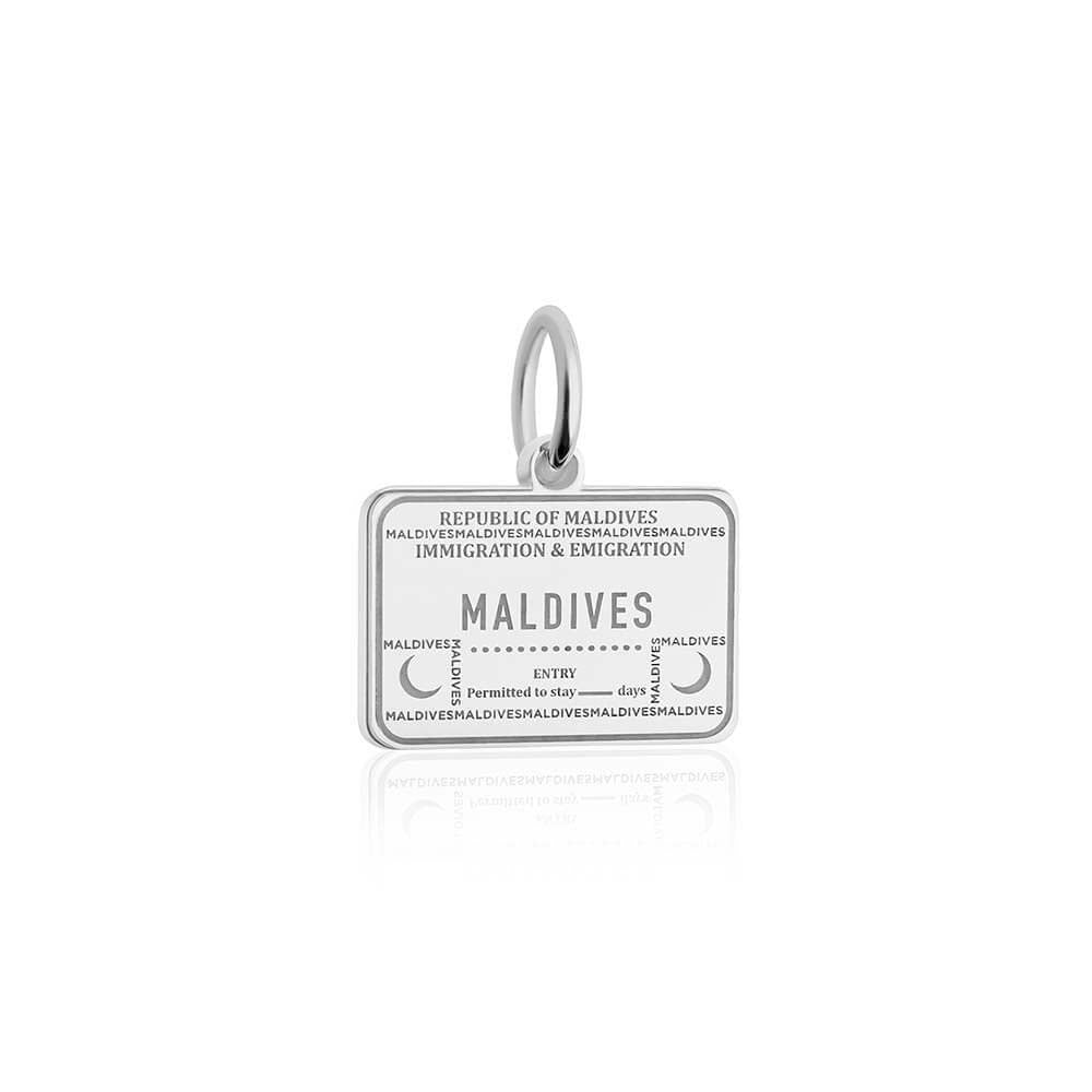 Sterling Silver Travel Charm, Maldives Passport Stamp - JET SET CANDY  (1925226790970)