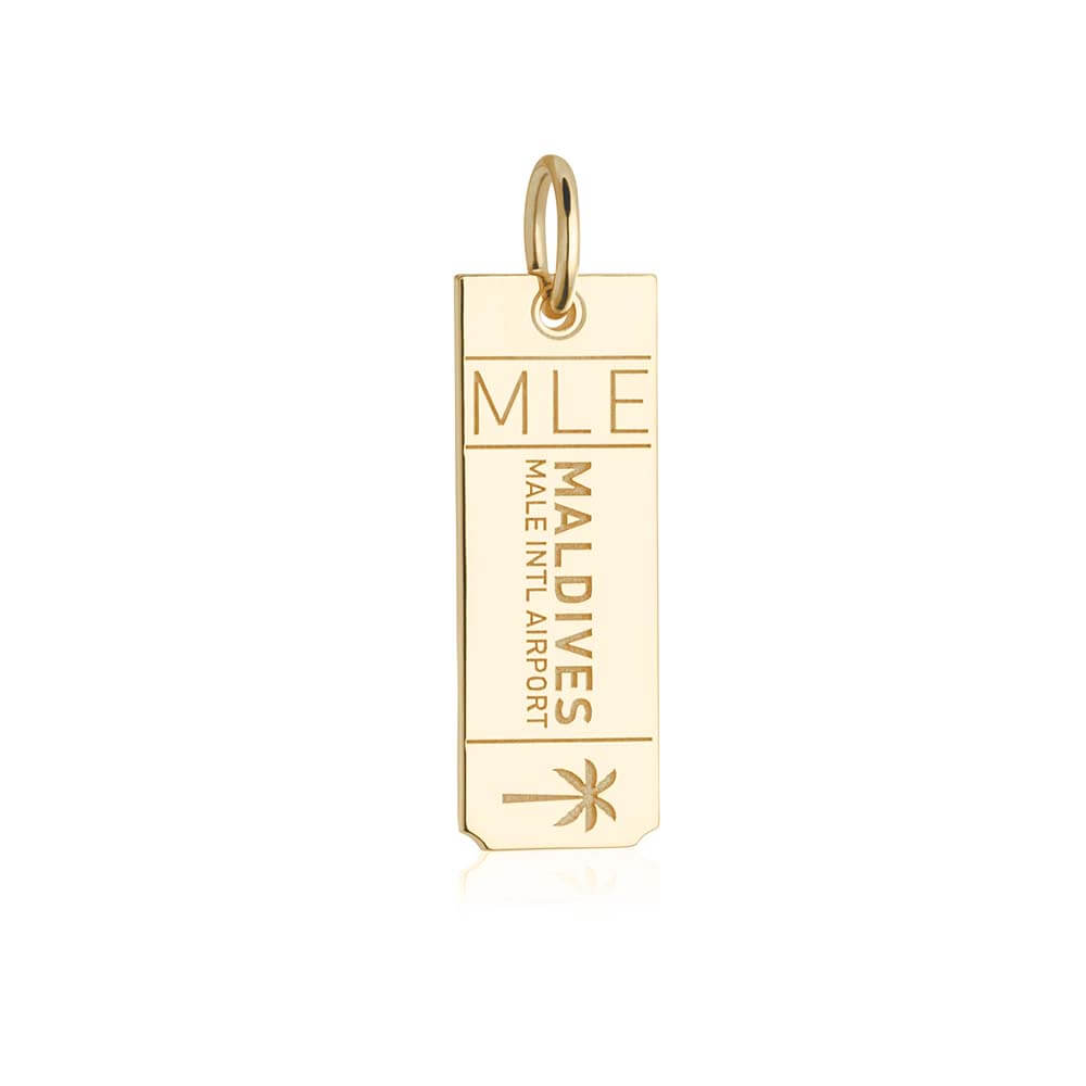 Gold Travel Charm, MLE Maldives Luggage Tag - JET SET CANDY  (1720179621946)