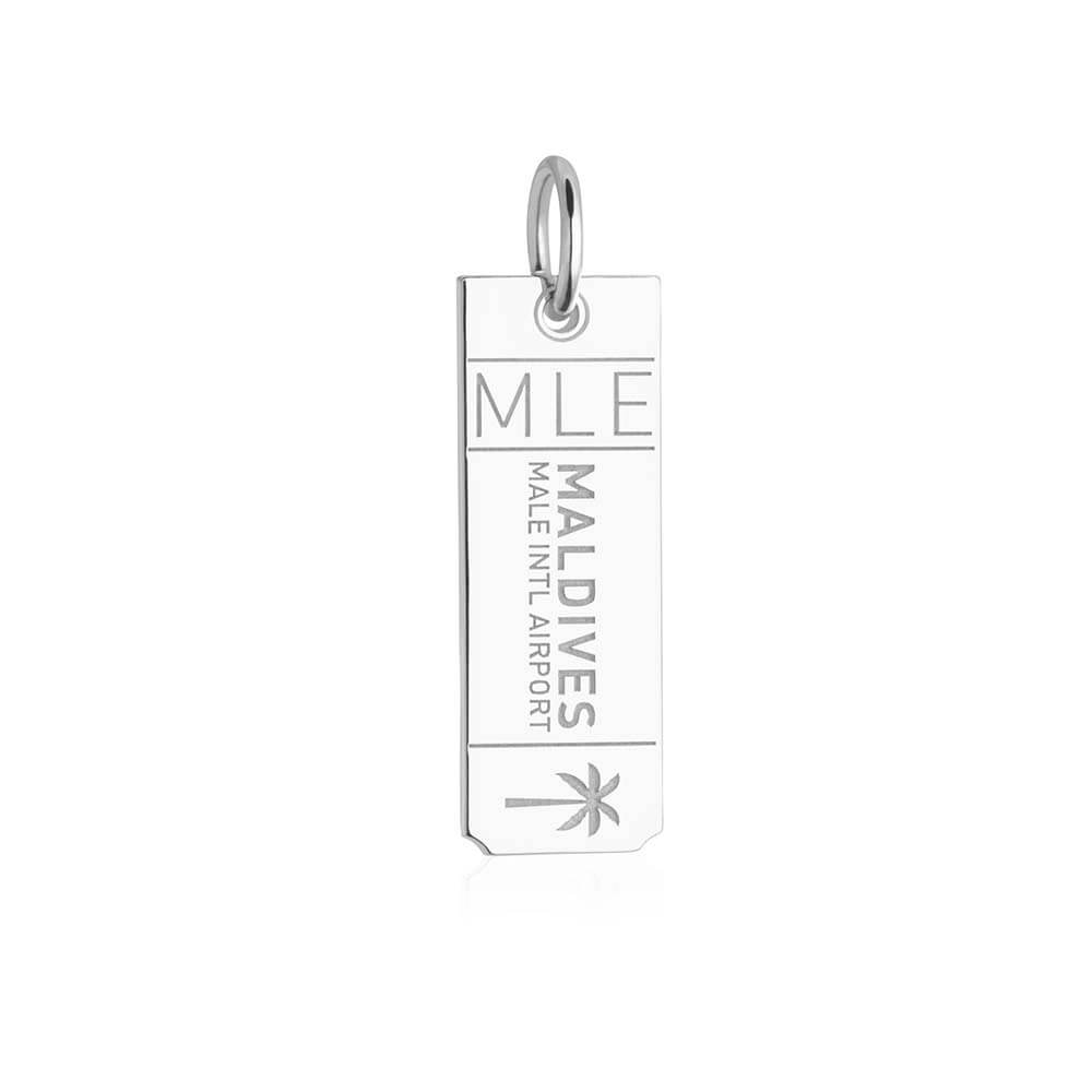 Silver Travel Charm, MLE Maldives Luggage Tag - JET SET CANDY  (1720179589178)