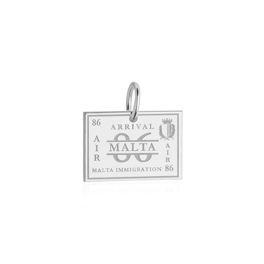 Sterling Silver Charm, Malta Passport Stamp - JET SET CANDY  (1720201019450)