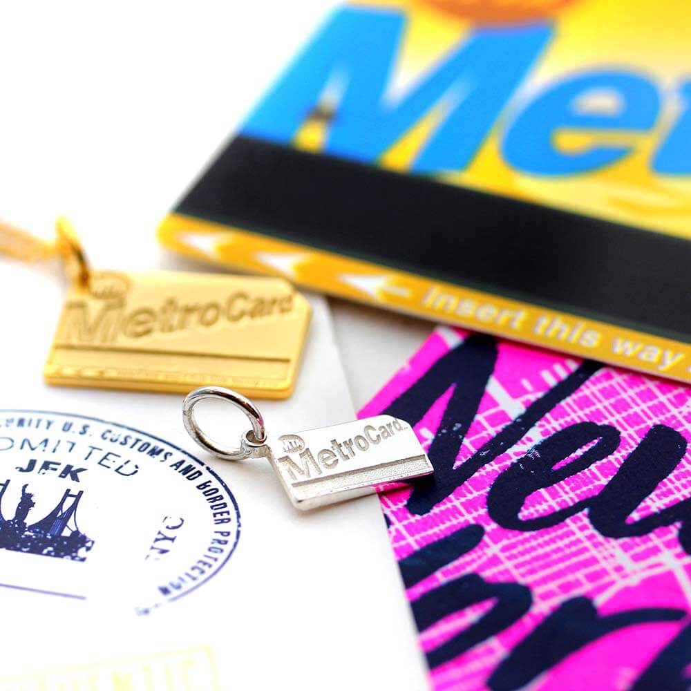 Silver Mini MetroCard Necklace - JET SET CANDY (2355897499706)