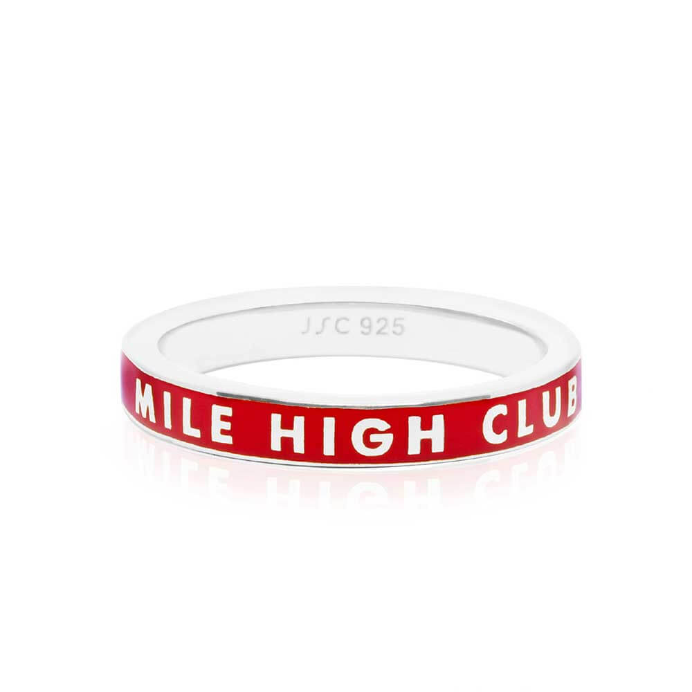 Red Enamel Ring Sterling Silver, Mile High Club (SHIPS JUNE) - JET SET CANDY  (1720209735738)