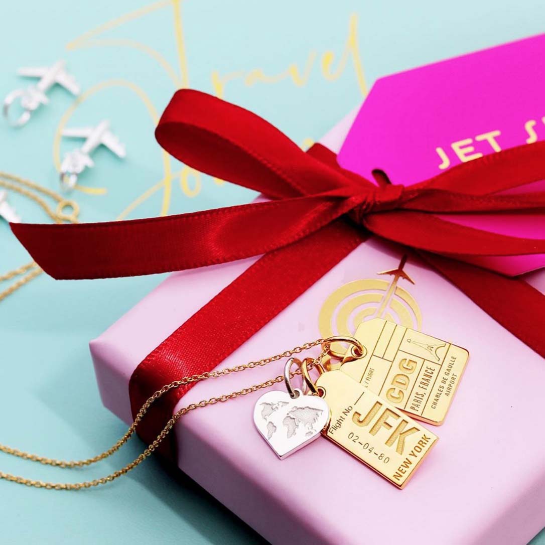 Mini Silver World Heart Map Charm - JET SET CANDY (4550133940312)