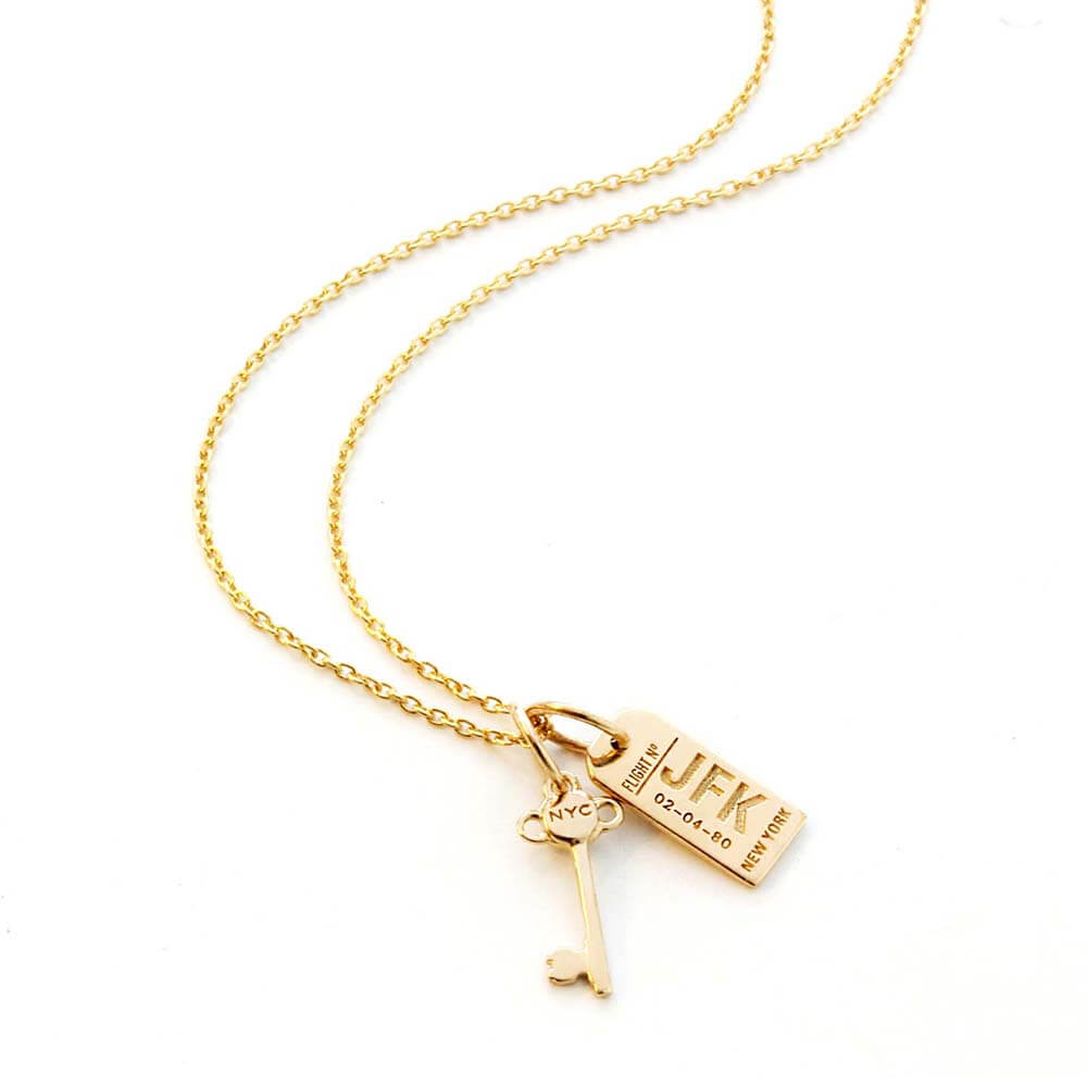 Solid Gold New York Mini Key Charm - JET SET CANDY  (1977369919546)