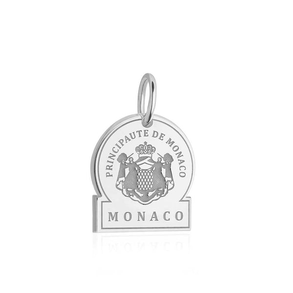 Monaco Passport Stamp Charm | Sterling Silver Travel Charm