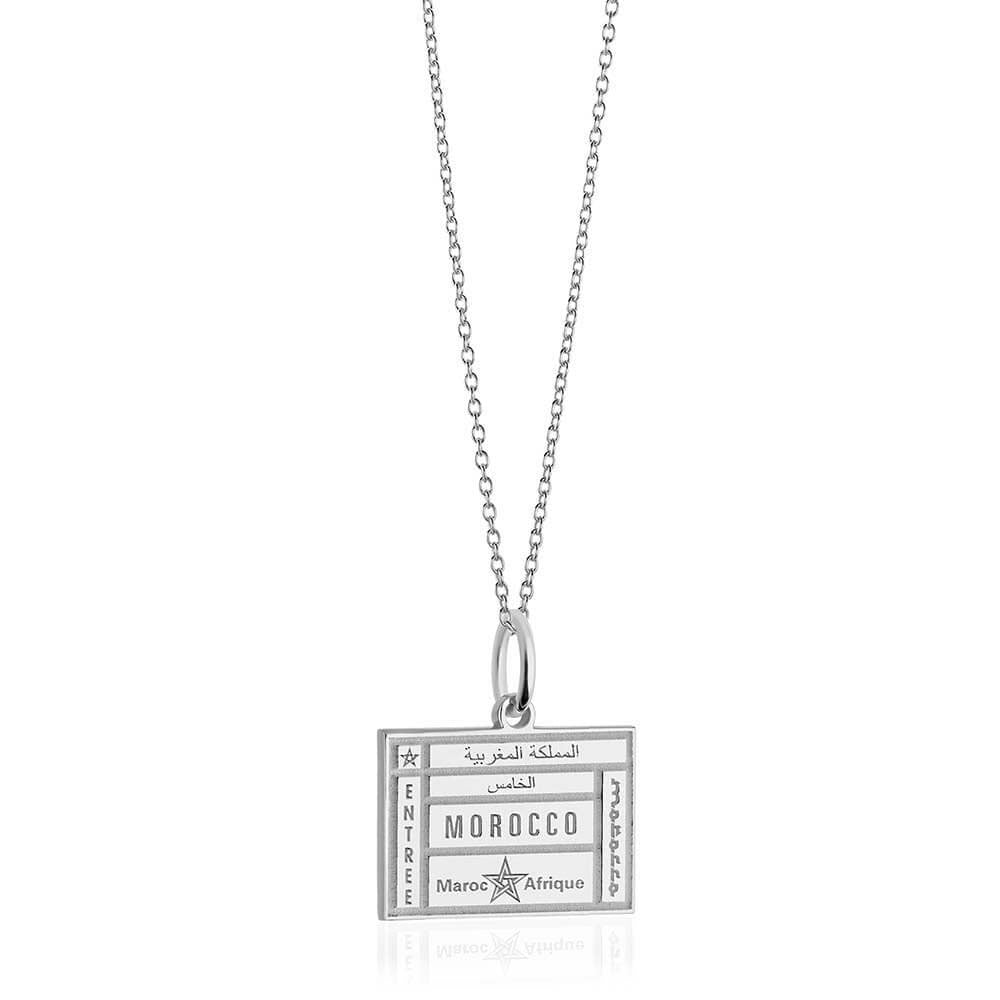 Sterling Silver Travel Charm, Morocco Passport Stamp (SHIPS JULY) - JET SET CANDY  (1720203247674)