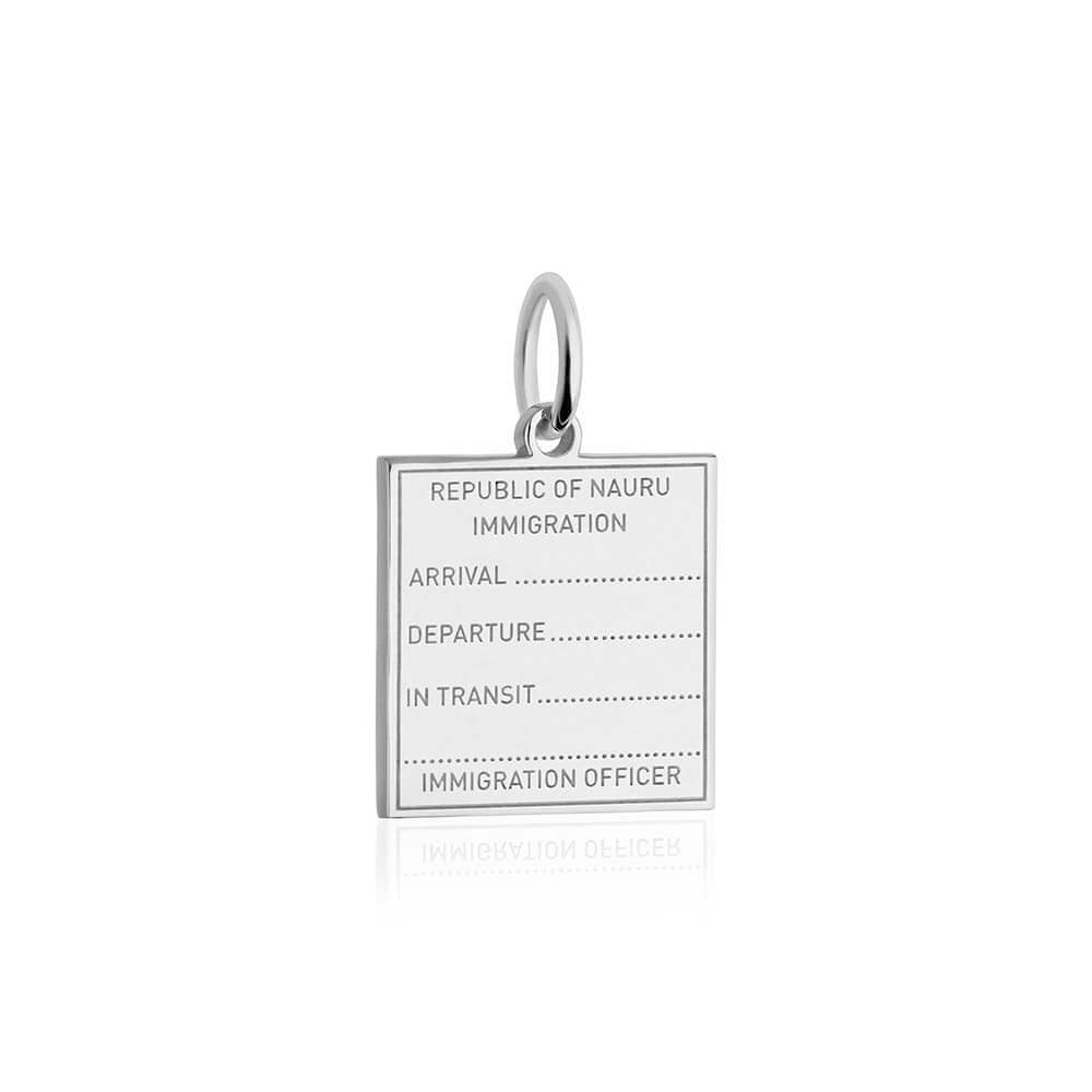 Sterling Silver Travel Charm, Nauru Passport Stamp - JET SET CANDY  (1720207966266)