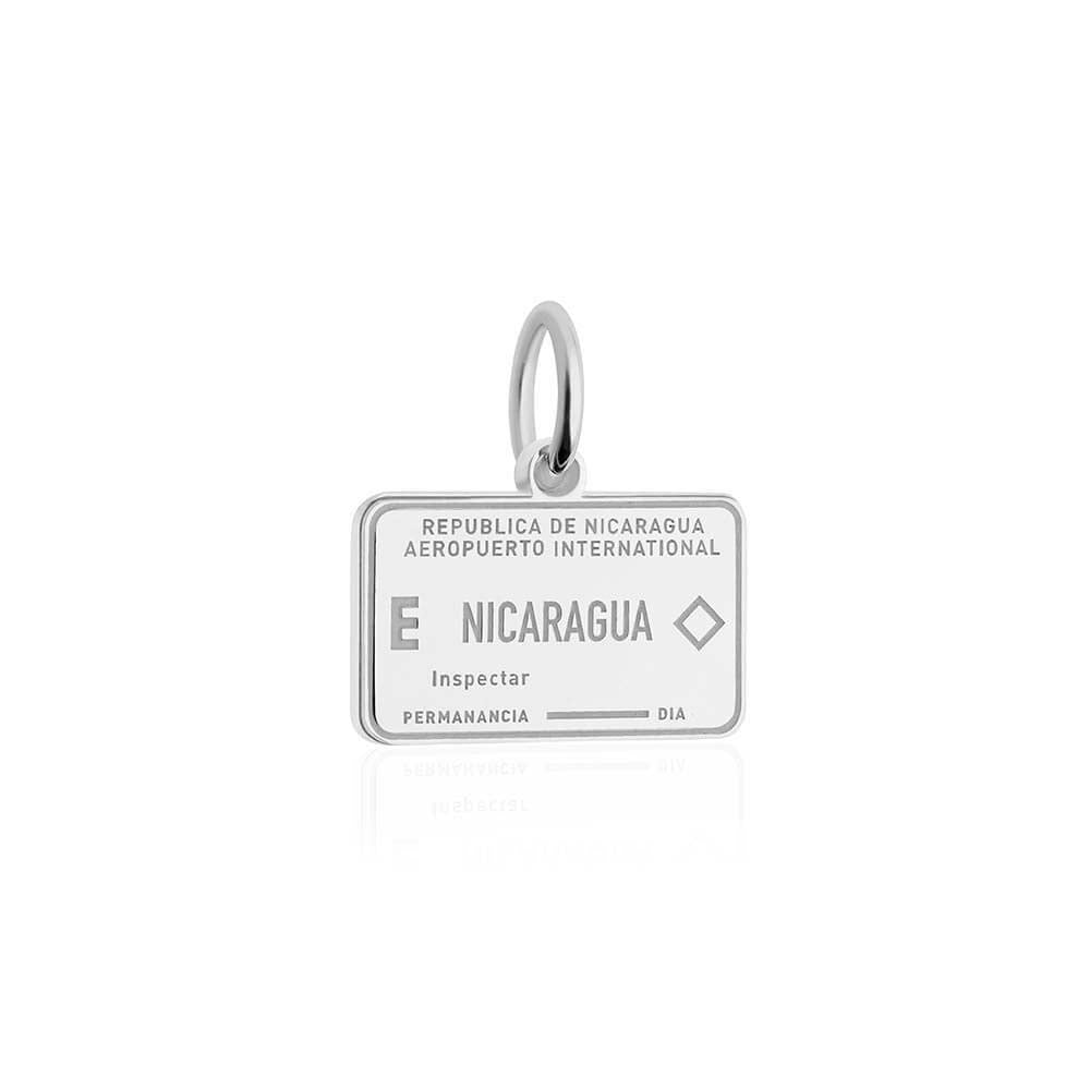 Sterling Silver Travel Charm, Nicaragua Passport Stamp - JET SET CANDY  (1720208457786)