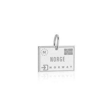 Norway Passport Stamp Charm Silver