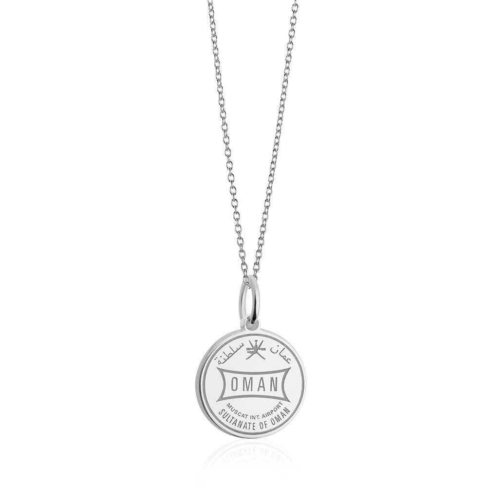 Sterling Silver Travel Charm, Oman Passport Stamp - JET SET CANDY  (1720203509818)