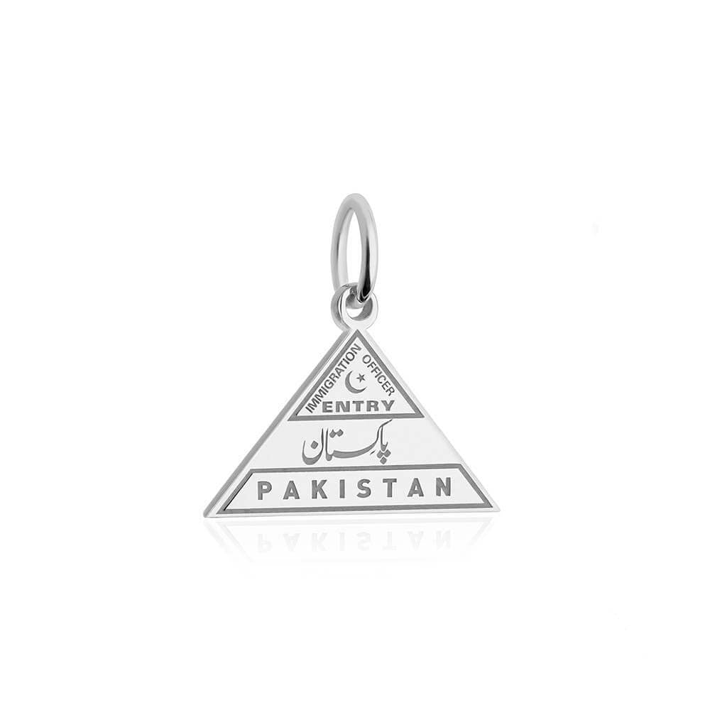 Sterling Silver Travel Charm, Pakistan Passport Stamp - JET SET CANDY  (1720203575354)