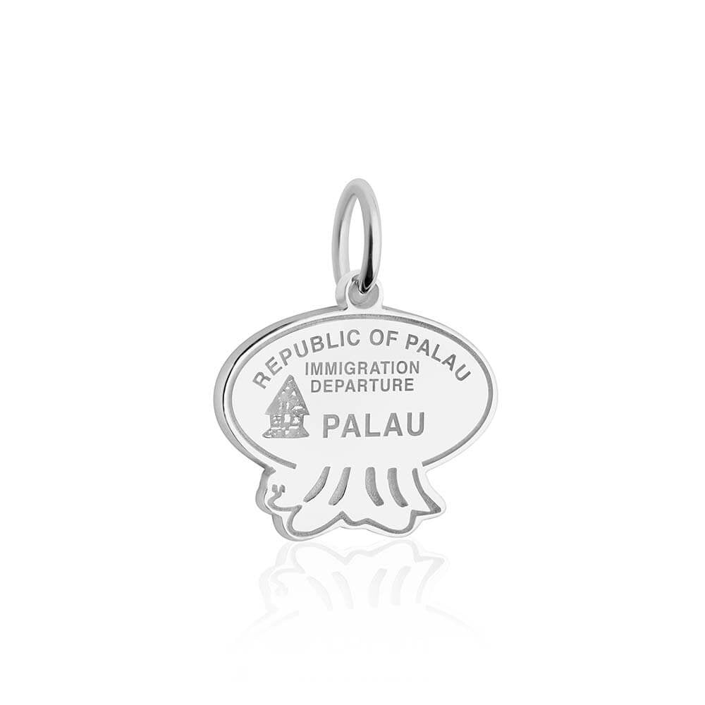 Sterling Silver Travel Charm, Palau Passport Stamp - JET SET CANDY  (1720208097338)