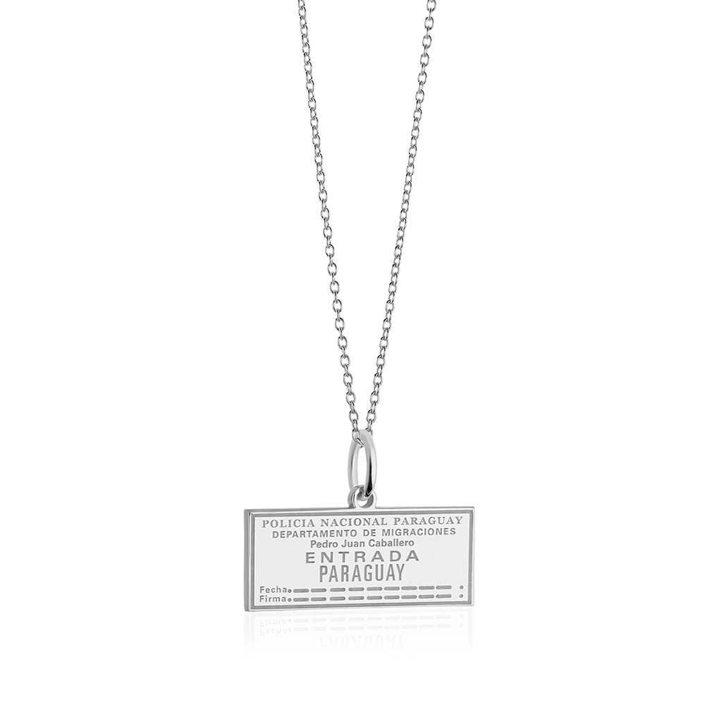 Sterling Silver Travel Charm, Paraguay Passport Stamp (SHIPS JUNE) - JET SET CANDY  (1720208490554)