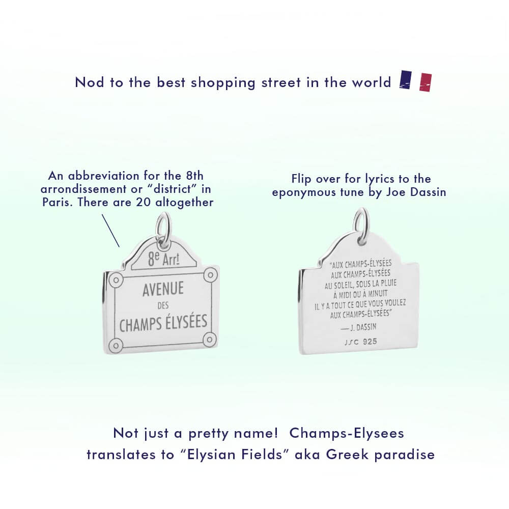 Silver Champs-Élysées Sign Charm - JET SET CANDY (2352671424570)