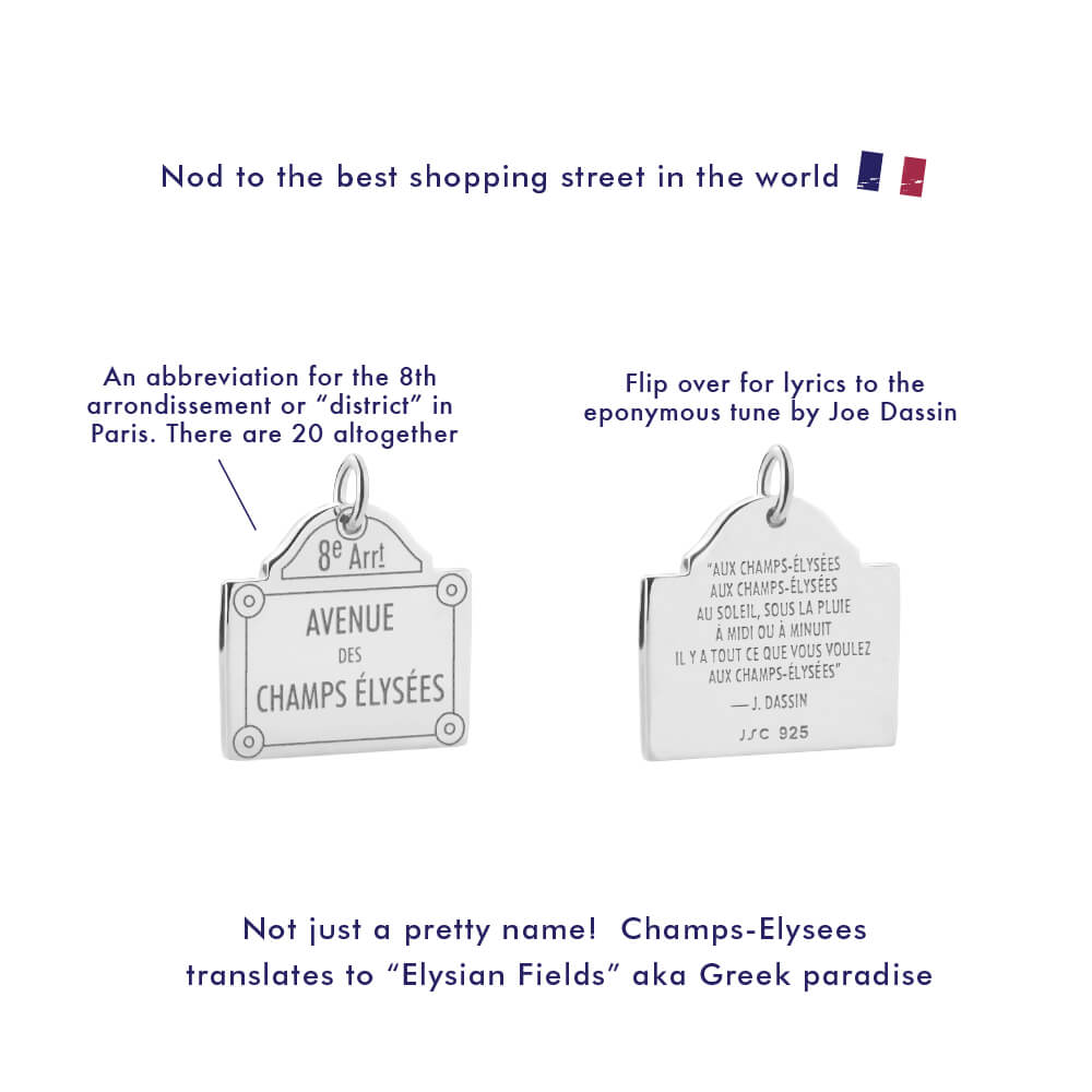 Solid Gold Champs-Élysées Sign Charm - JET SET CANDY (4770101264472)