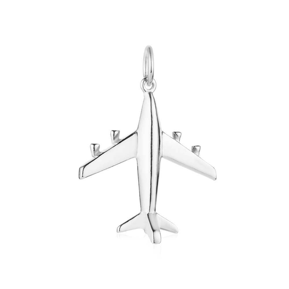 KEYRING WITH SILVER AIRPLANE AND 1 LUGGAGE TAG CHARM - JET SET CANDY  (4401106714712)