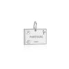 Portugal Passport Stamp Charm Silver